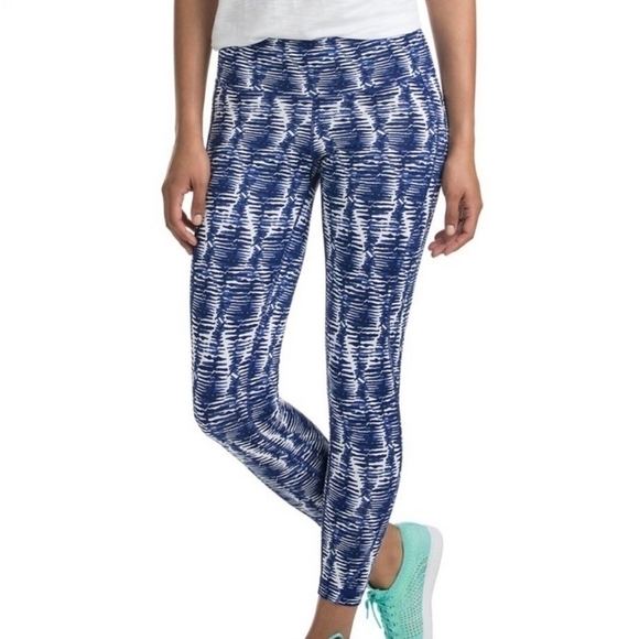 Vineyard Vines Performance Leggings in Watercolor Lines Printed Size XS - Picture 2 of 8
